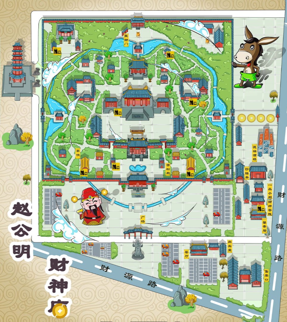 盘县寺庙类手绘地图